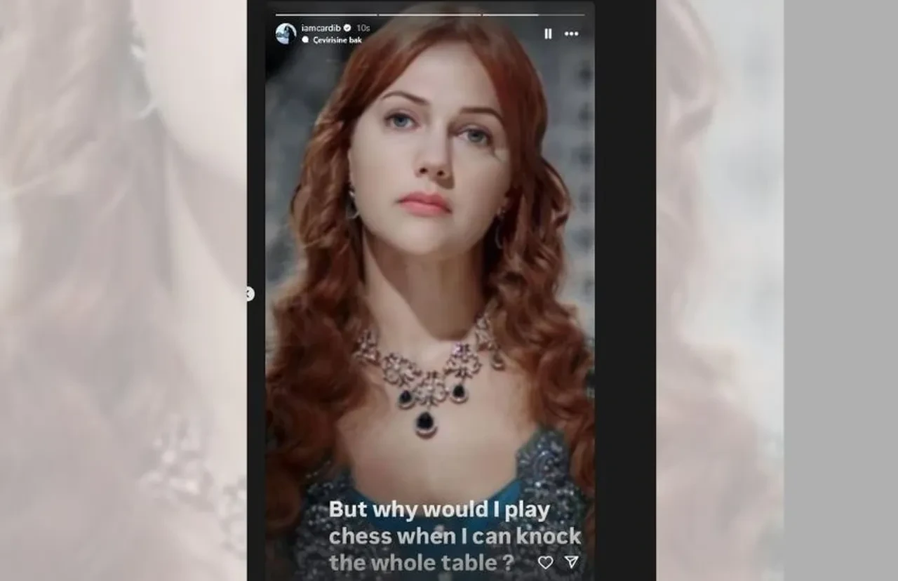 Cardi B Hürrem Sultan'lı gönderme yaptı! Meryem Uzerli'den cevap gecikmedi 