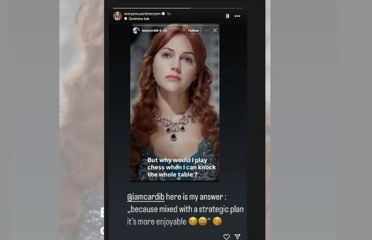 Cardi B Hürrem Sultan'lı gönderme yaptı! Meryem Uzerli'den cevap gecikmedi 