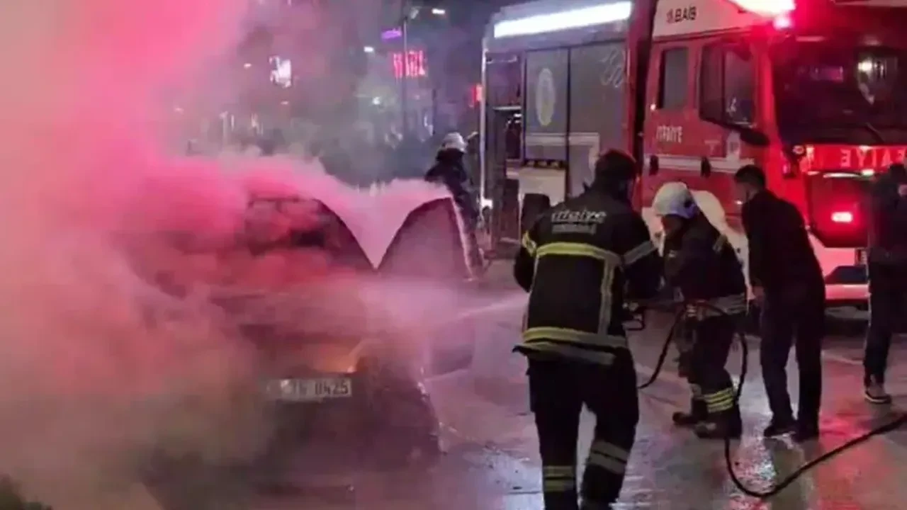 Çerkezköy’de korku dolu anlar: Otomobil çalıştırılınca patladı, alev alev yandı!