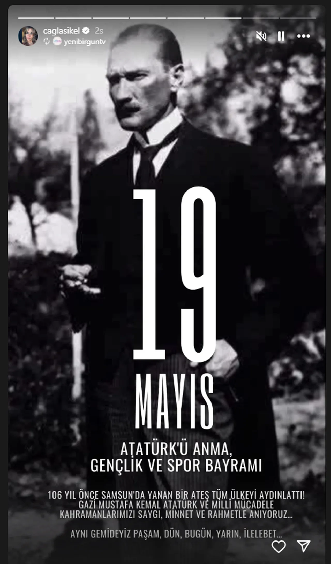 Ünlü isimlerden 19 Mayıs Atatürk'ü Anma, Gençlik ve Spor Bayramı paylaşımları 