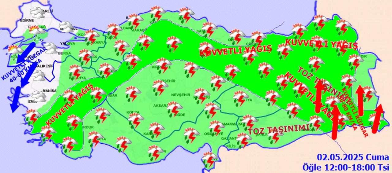 Kuvvetli sağanak, fırtına, toz taşınımı... Meteoroloji 16 ilde sarı alarm verdi! İşte 2 Mayıs 2025 il il hava durumu