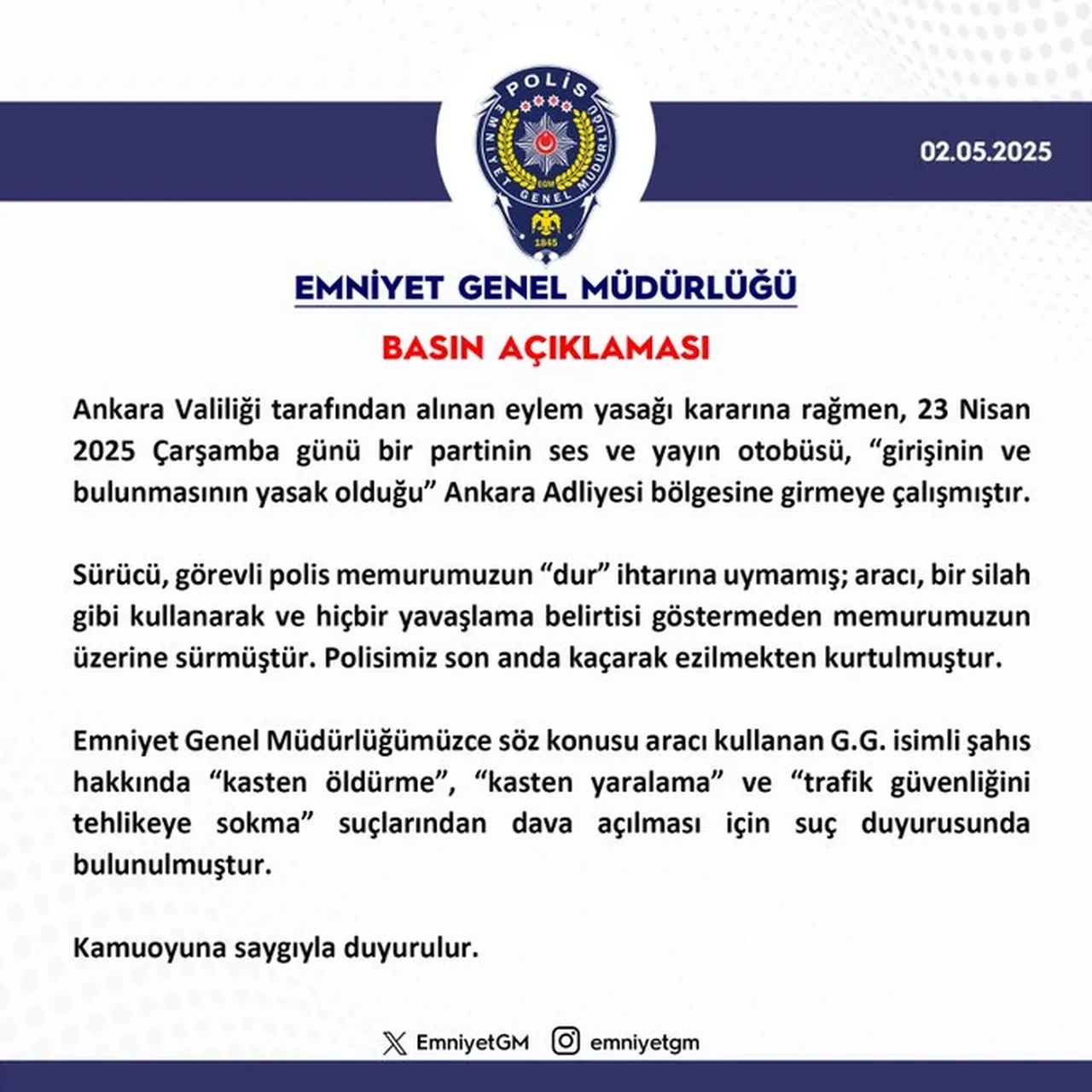 Son dakika | CHP'nin otobüs şoförü polisin üzerine aracı sürmüştü! Bakan Yerlikaya'dan çok sert tepki