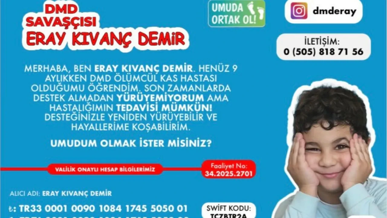 DMD'ye karşı zamanla yarış devam ediyor! 8 yaşındaki Eray'ın hayatta kalma mücadelesi...