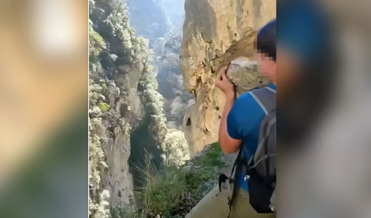 Milli parkta vadiden yuvarladığı taş cebinden binlerce euro çıkmasına neden oldu