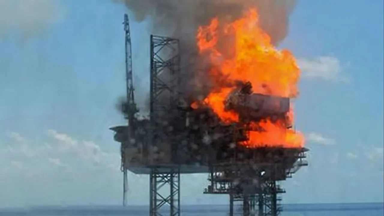 Angola'da petrol platformu alevlere teslim oldu! Çok sayıda yaralı var