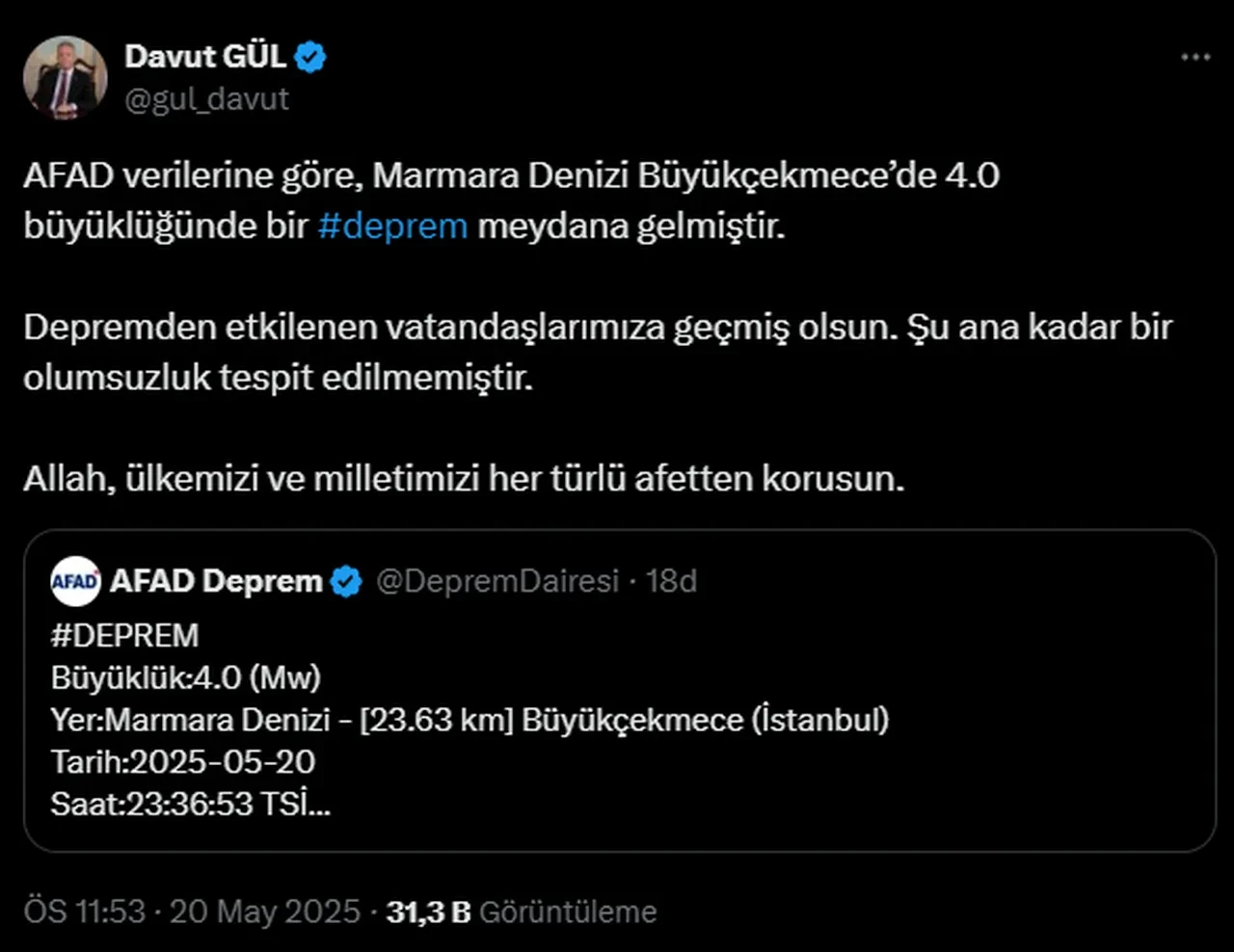 İstanbul'da deprem! AFAD duyurdu