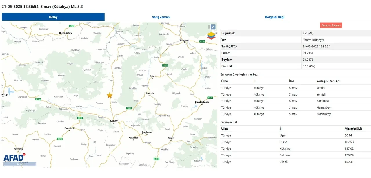 Kütahya'da deprem oldu! AFAD ilk verileri açıkladı