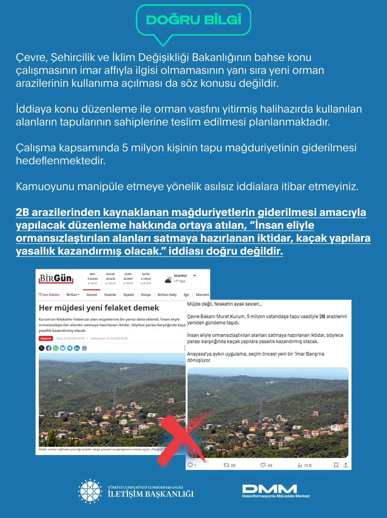 2B arazileriyle ilgili 'kaçak yapılara yasallık kazandırılacak' iddiası gündem oldu! İletişim Başkanlığı tarafından açıklama geldi