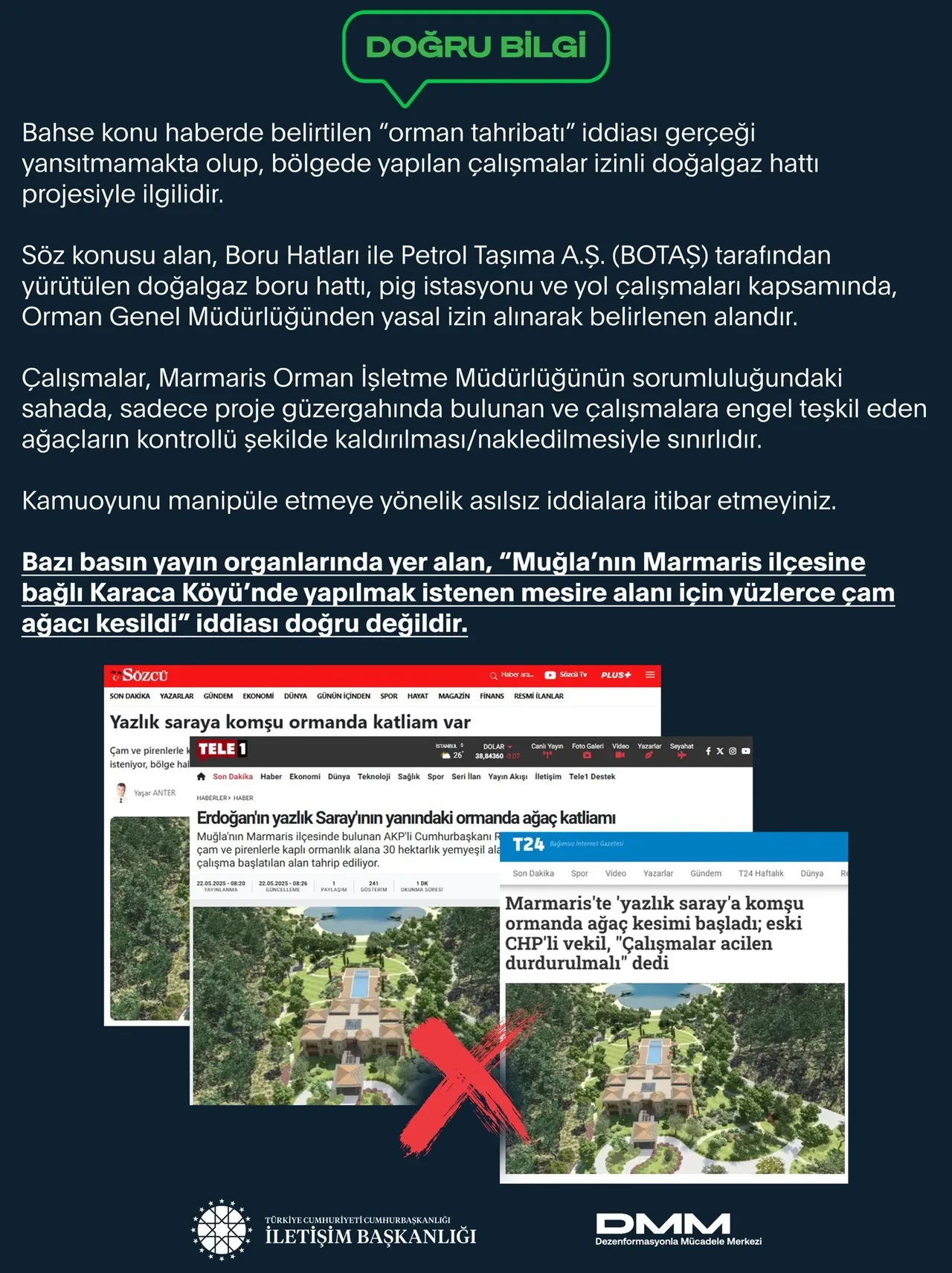 Marmaris'te yüzlerce ağaç kesiliyor iddiası! İletişim Başkanlığı tarafından açıklama geldi