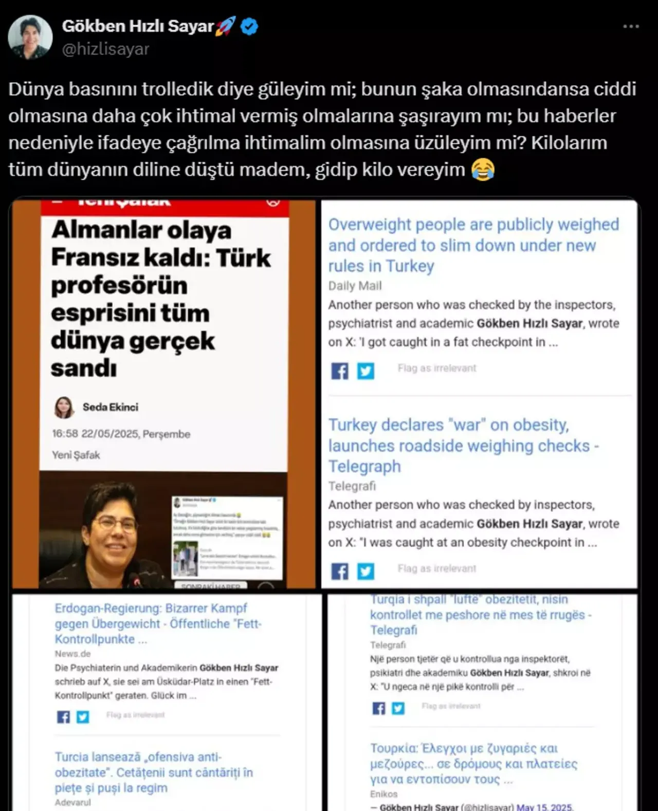 Bakanlığın şişman denetimi esprisi Avrupa'yı karıştırdı! Türk profesörün yazdıklarını gerçek sandılar