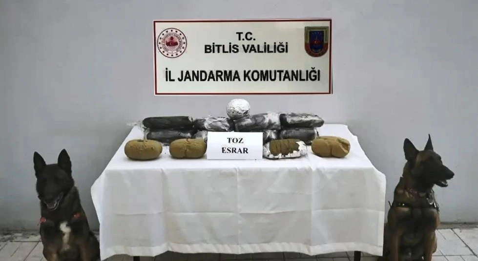Bitlis’te dere kenarında gizlenmiş 18 kilo esrarı dedektör köpek buldu