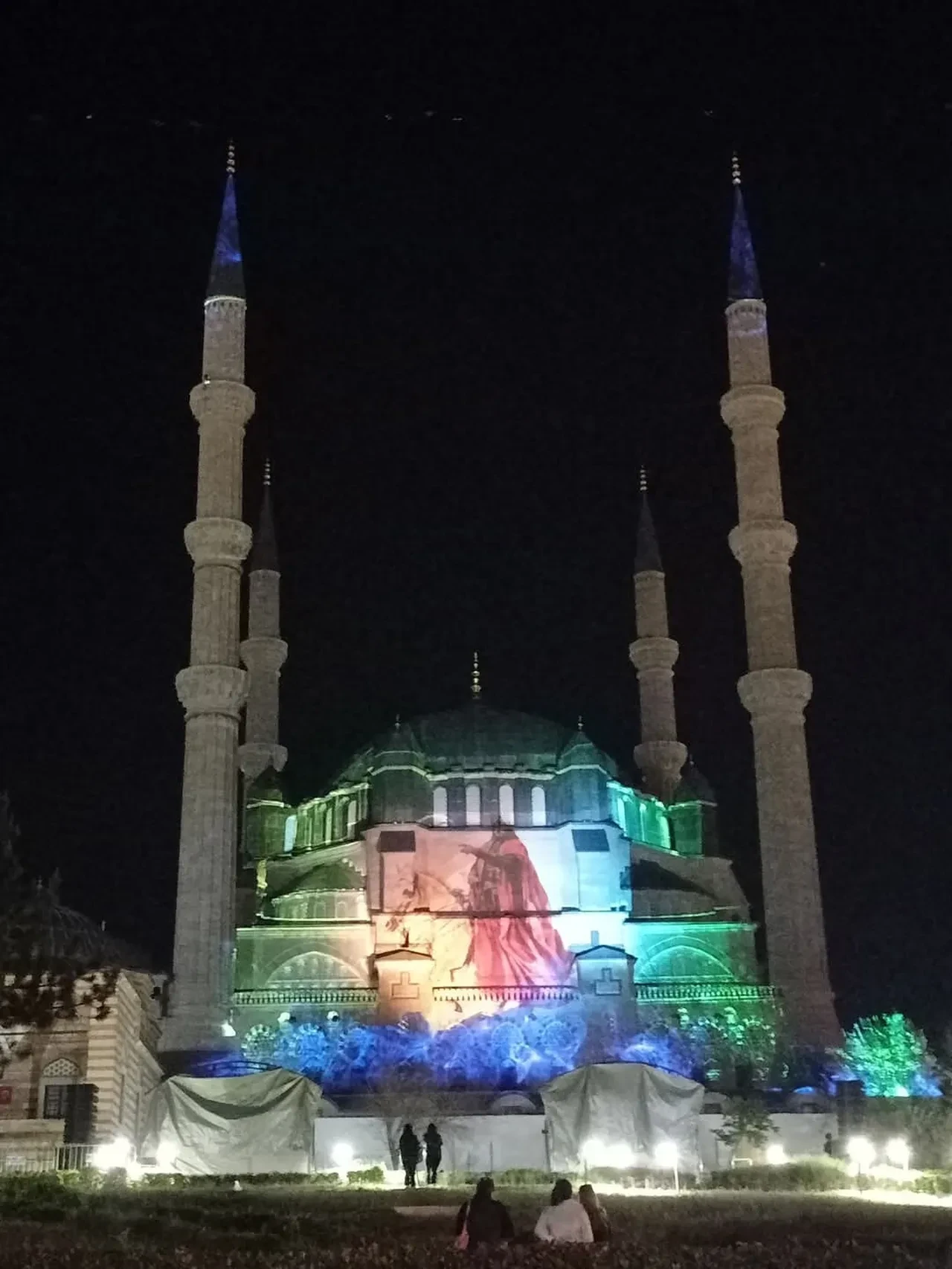 Selimiye Camii'nde 3D mapping gösterisi heyecanı