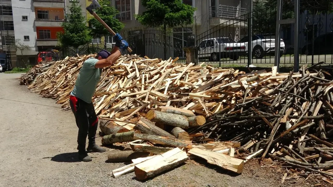 Baltayı her vuruşu TL olarak geri dönüyor! Odun kırarak kazandığı para şoke etti