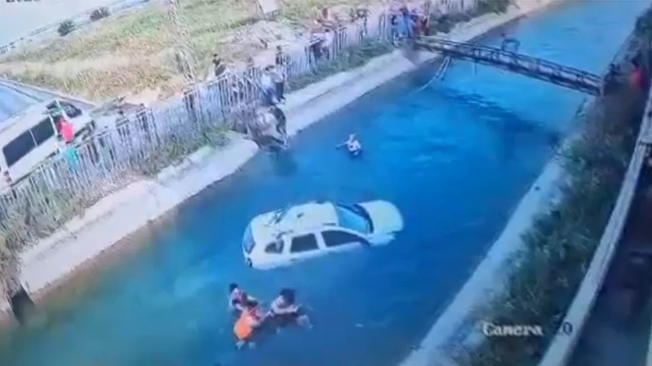 Cip sulara gömüldü, kurtarmak için tereddütsüz atladılar