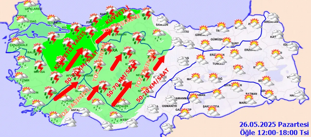 İstanbul, Ankara, İzmir dahil 36 ilde sarı alarm: Kuvvetli sağanak ve fırtına geliyor! İşte 26 Mayıs il il hava durumu