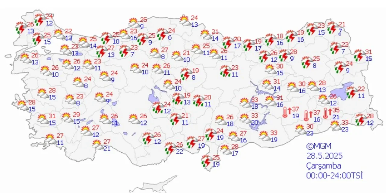Meteoroloji uyardı: 16 ilde kuvvetli sağanak ve fırtına bekleniyor!