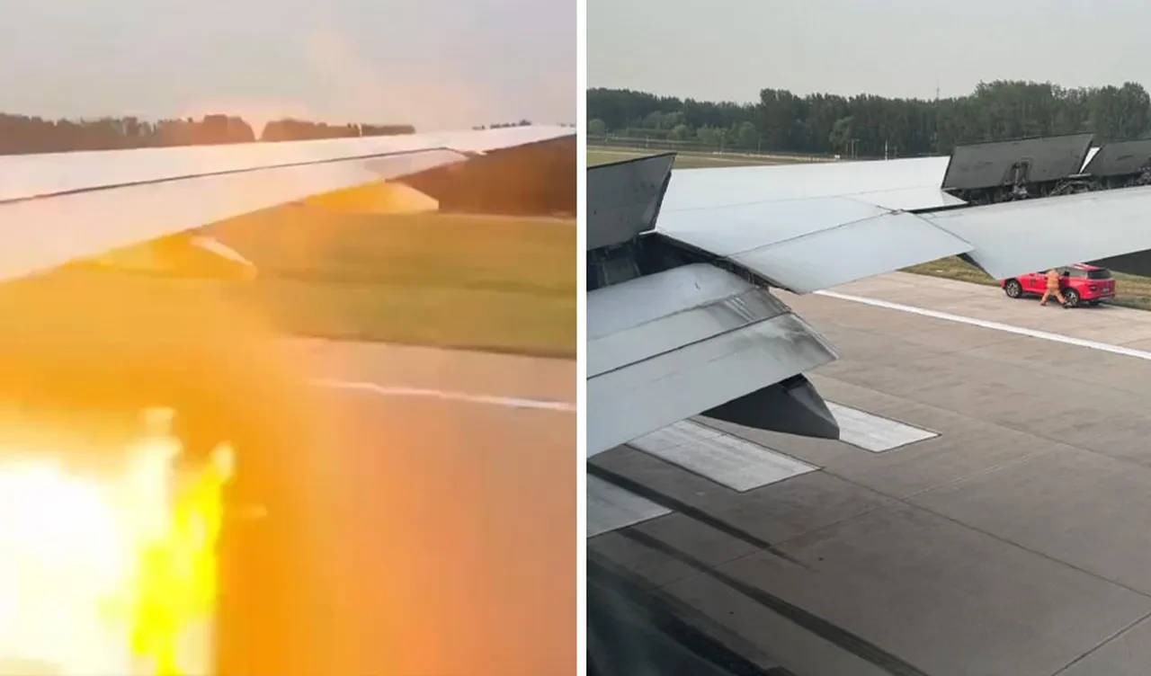 Yine Boeing, yine korku dolu anlar! Kalkışa geçen yolcu uçağının motoru alev aldı