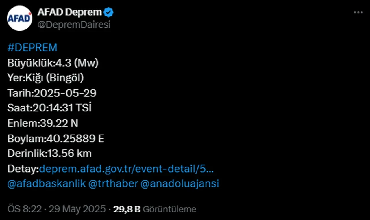 Bingöl'de korkutan deprem