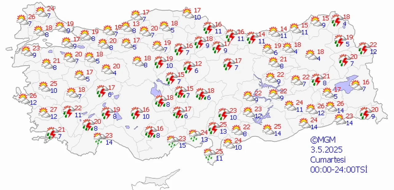 Hafta sonu plan yapanlar dikkat! Meteoroloji'den kuvvetli yağış ve fırtına uyarısı