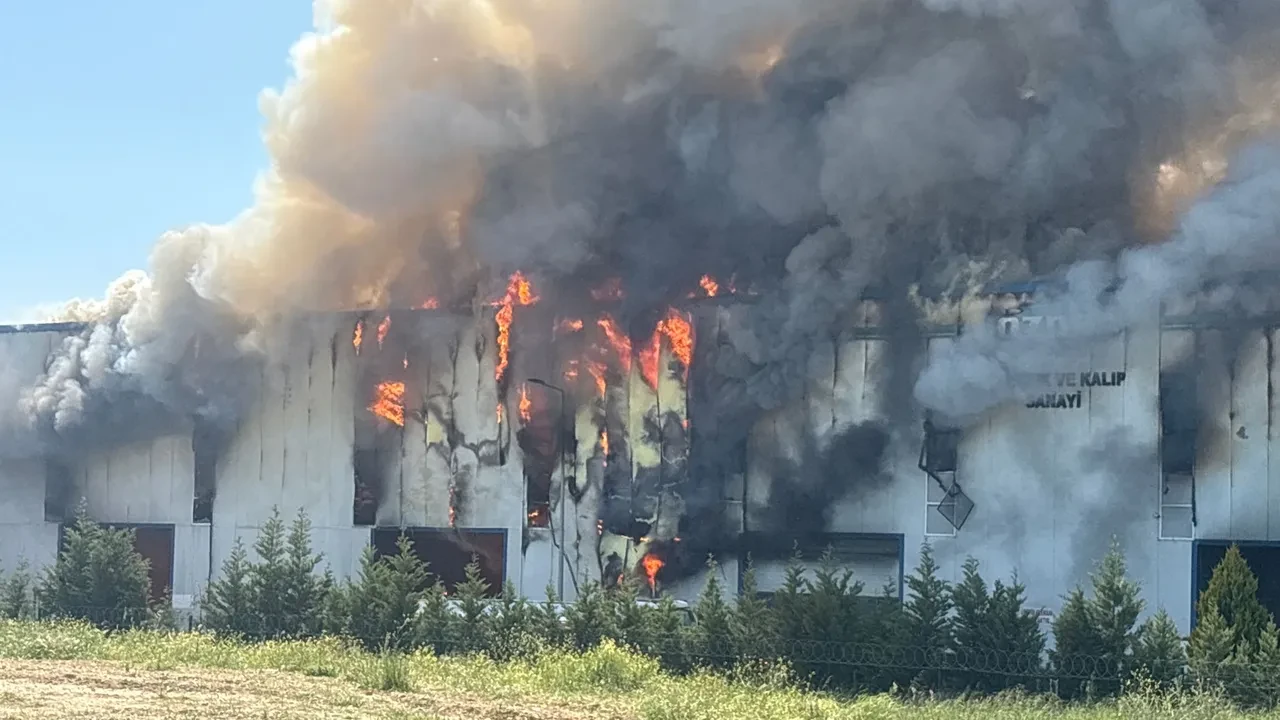 Tekirdağ'da fabrika alev alev yandı! Peş peşe patlamalar! Bölgeye girişler durduruldu