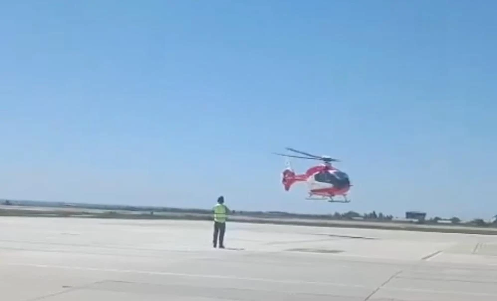 Şemdinli’de solunum sıkıntısı çeken yenidoğan bebek helikopterle Van’a sevk edildi
