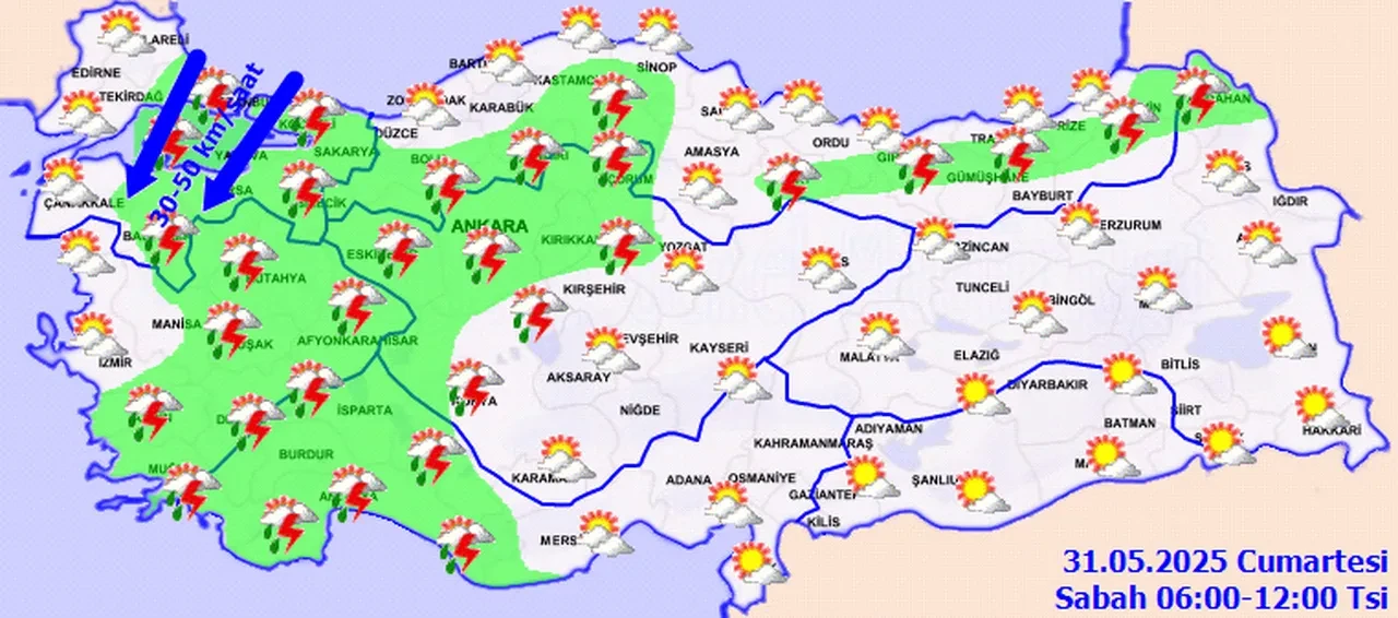 Meteoroloji saat verip uyardı! 19 il için sarı alarm! Gök gürleyecek! İşte 31 Mayıs 2025 il il hava durumu