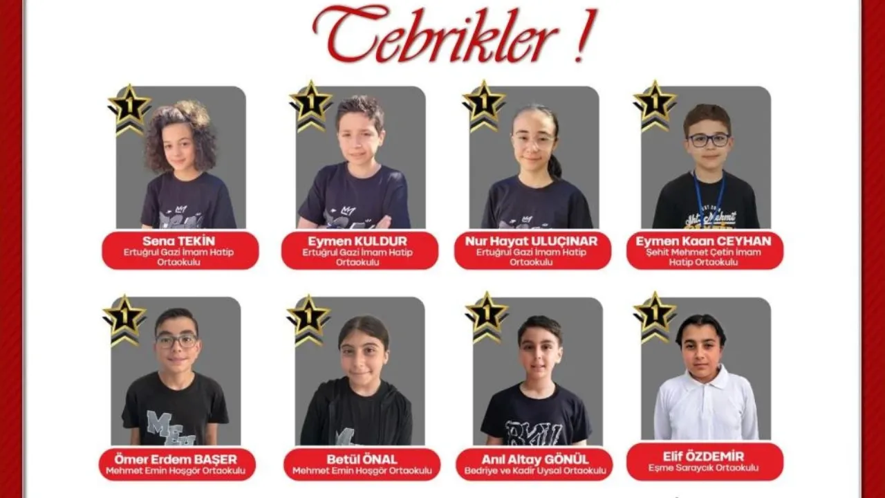 Uşak’ın gururları! 8 öğrenci bursluluk sınavında tam puanla Türkiye birincisi oldu