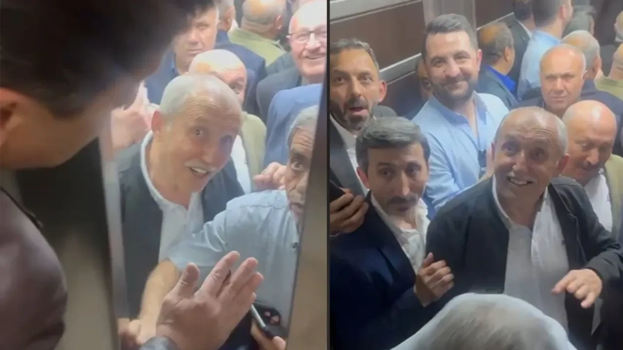 Düğüne gelen davetliler asansörde mahsur kaldı! İlginç anlar kamerada