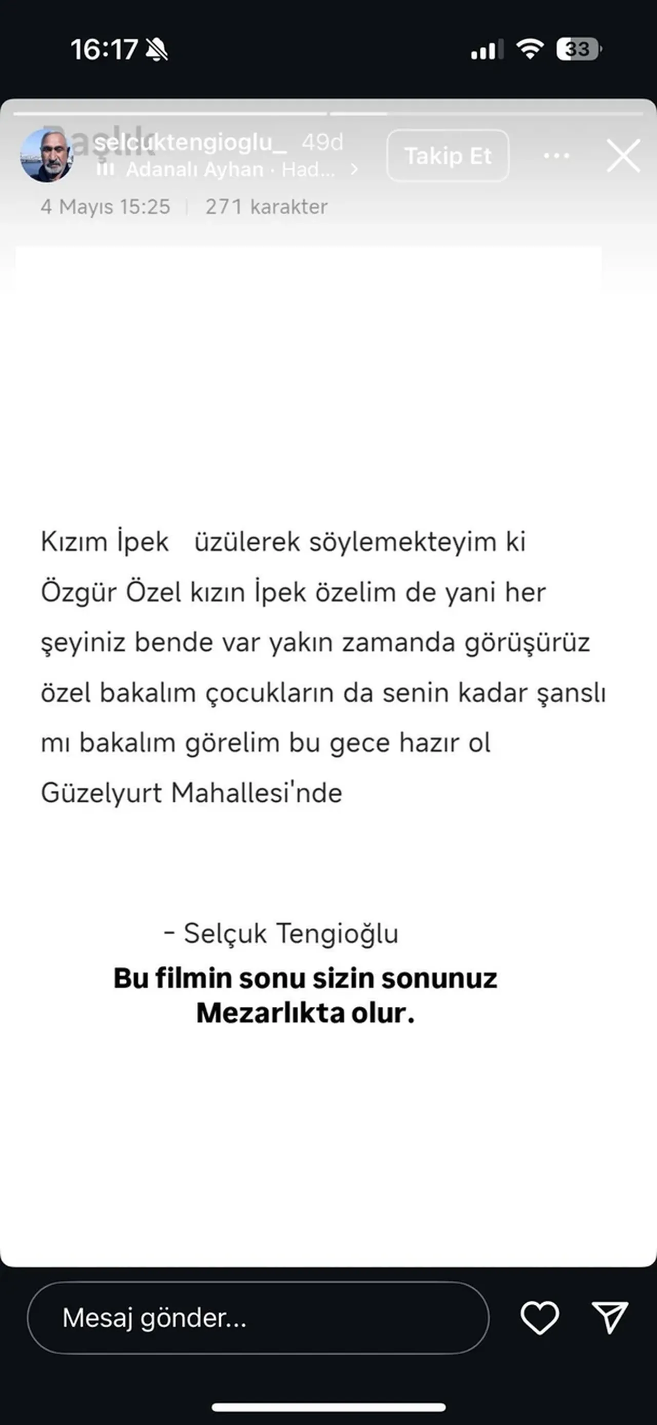 Özgür Özel'in ailesine tehdit! Kızının ev adresini paylaştılar: Filmin sonu mezarlık