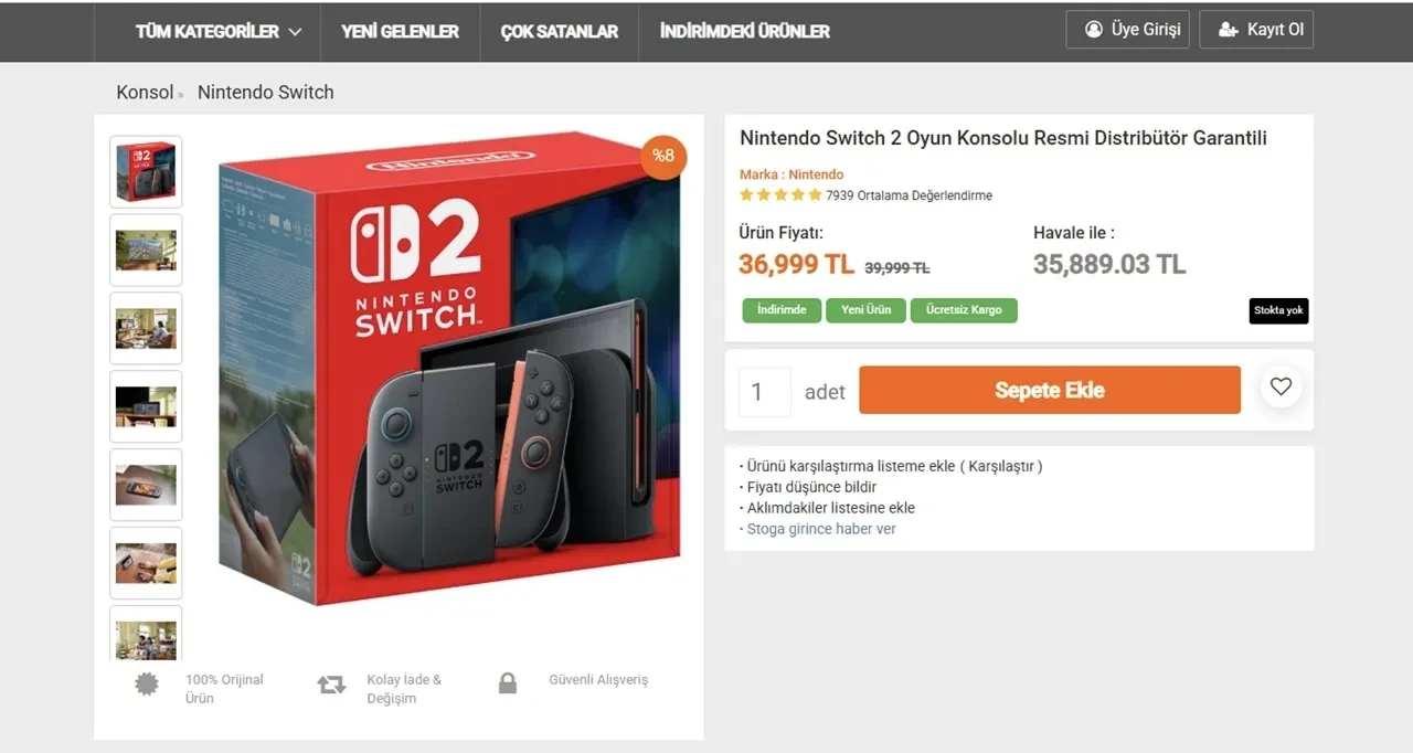 Nintendo Switch 2 Türkiye'de satışta: Fiyatı dudak uçuklatıyor