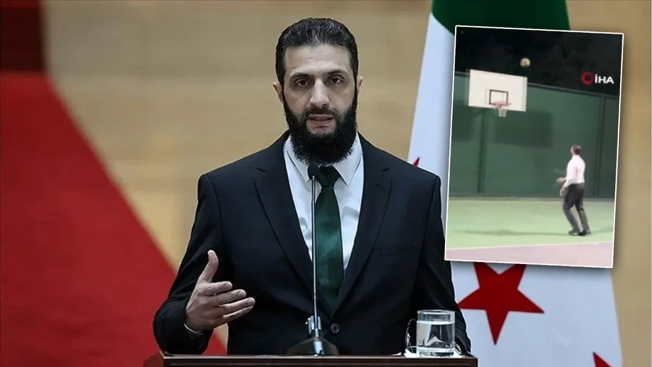 Suriye lideri Ahmed Şara basketboldaki hünerlerini sergiledi