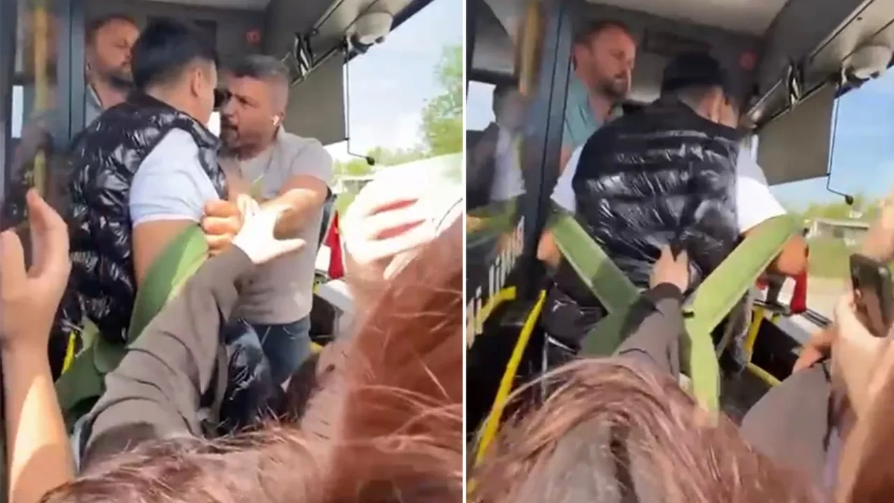 Lise öğrencisi otobüs şoförünün üzerine yürüdü! Halk otobüsünde yaşananlar kamerada