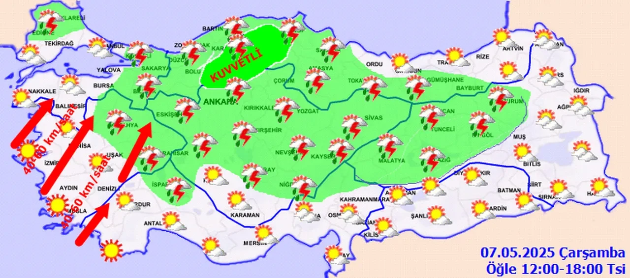 Meteoroloji saat vererek uyardı: Gök gürültülü sağanak yağış geliyor! İşte il il 7 Mayıs 2025 hava durumu