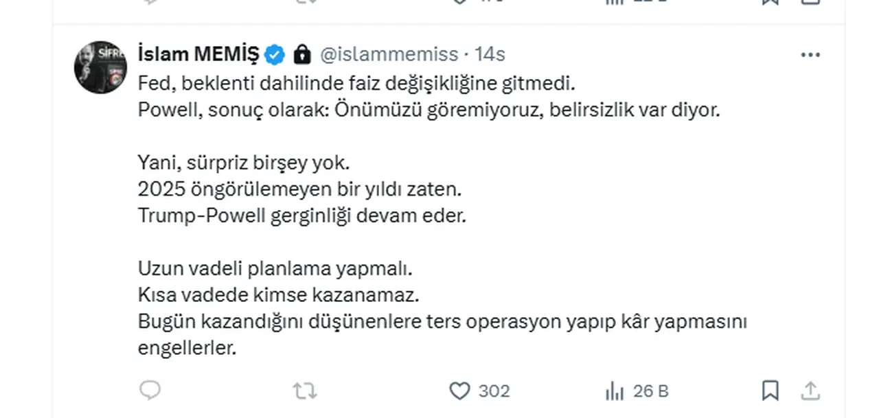 'Kısa vadede kimse kazanamaz' İslam Memiş'ten kritik uyarı