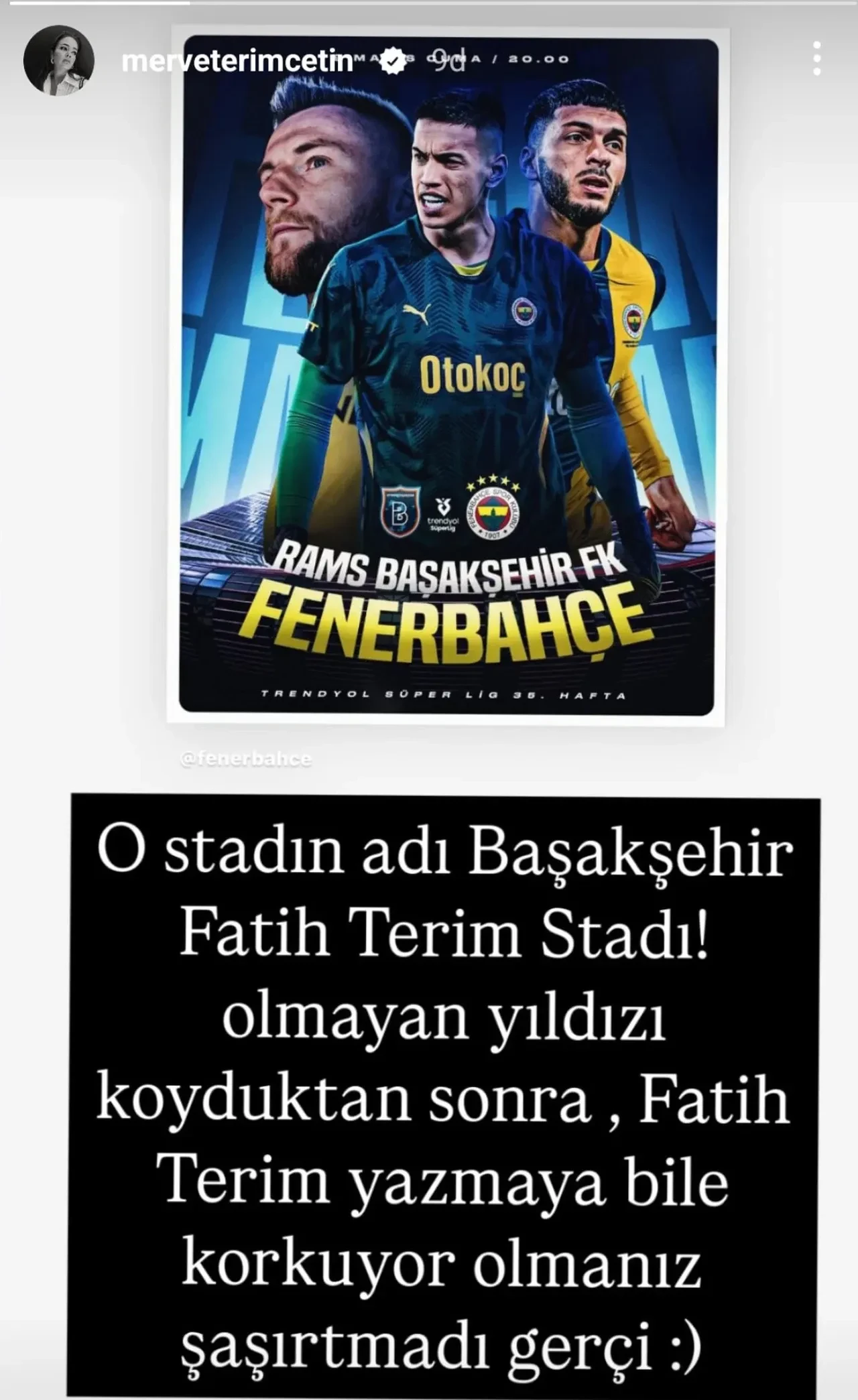 Fatih Terim'in kızı Merve Terim'den Fenerbahçe'ye olay gönderme! Paylaşımı görünce dayanamadı