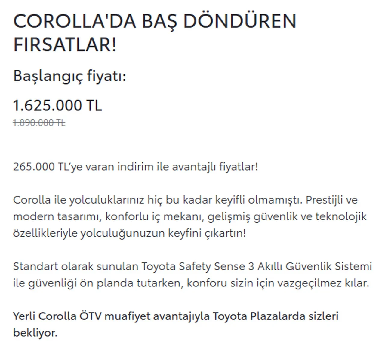 Toyota Corolla için haziran ayına özel dev indirim! ÖTV muafiyeti de var