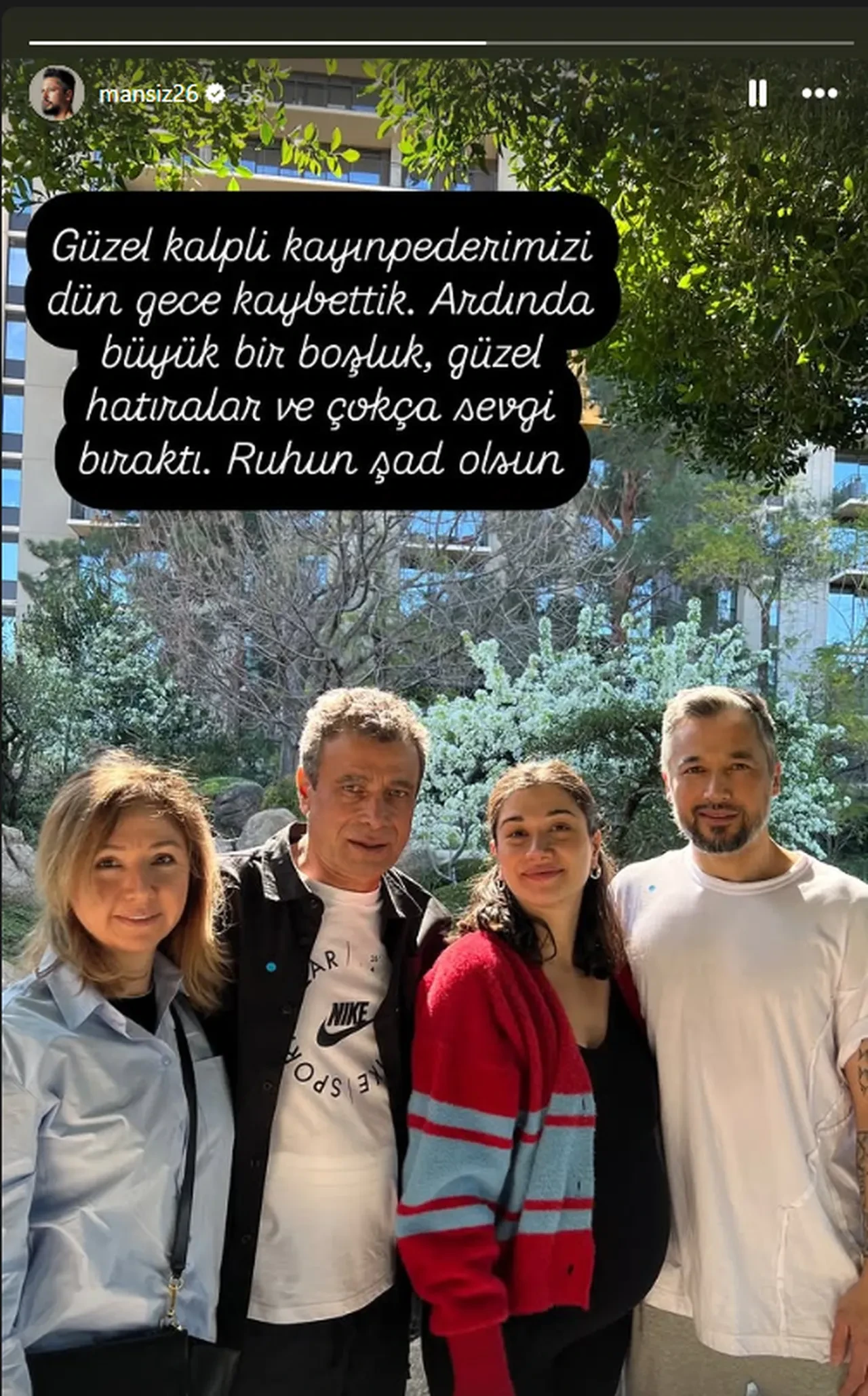 İlhan Mansız'ın acı günü! Kayınpederini kaybettiğini böyle duyurdu