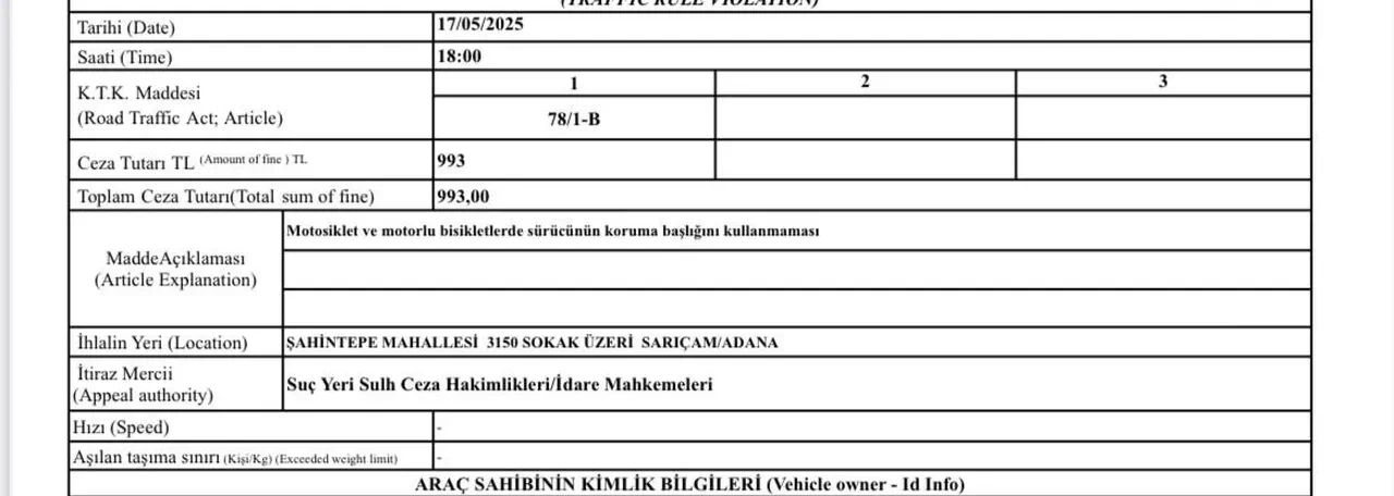 Otomobil kullandı, kask takmadığı için ceza yedi! O günden beri kasksız dolaşmıyor 