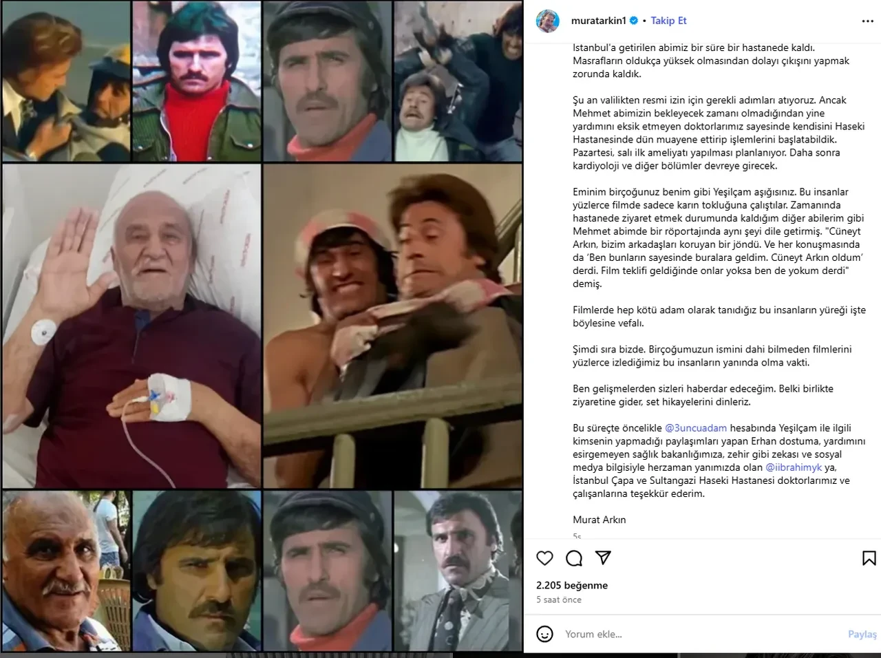 Cüneyt Arkın'ın oğlu Murat Arkın'dan Mehmet Uğur için yardım çağrısı!
