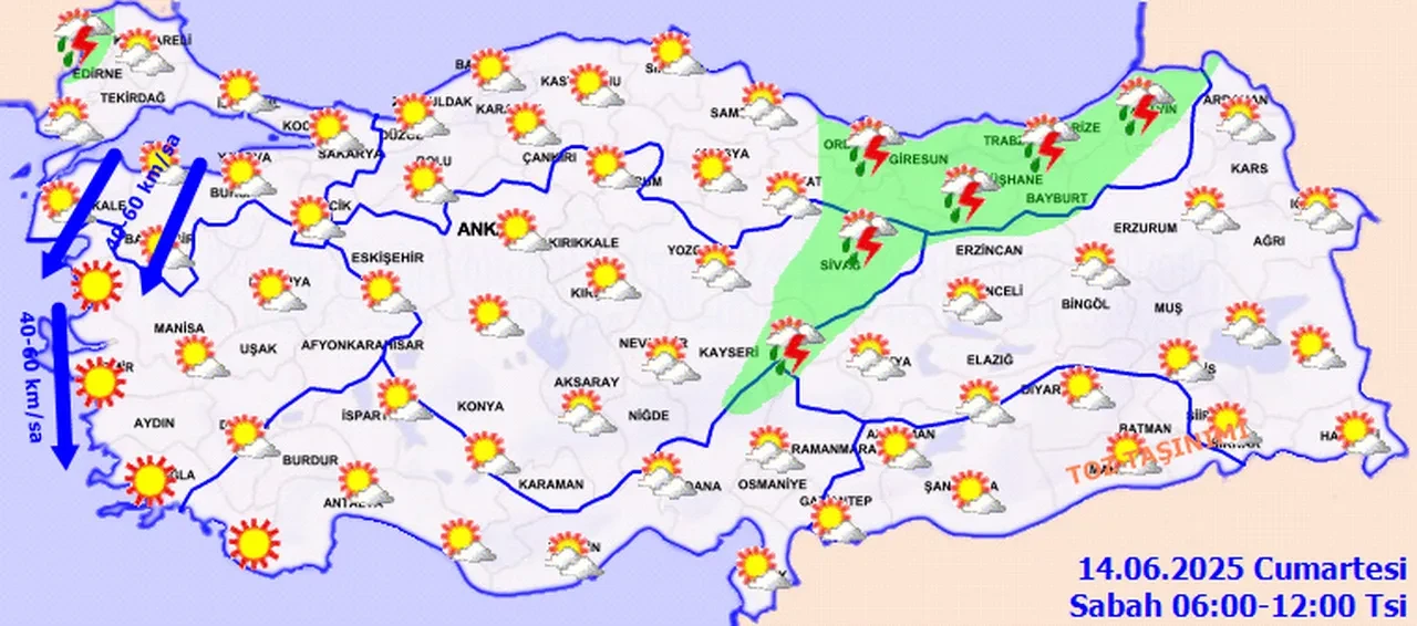 Meteoroloji'den gök gürültülü sağanak uyarısı! Alarm verildi! İşte 14 Haziran 2025 il il hava durumu...