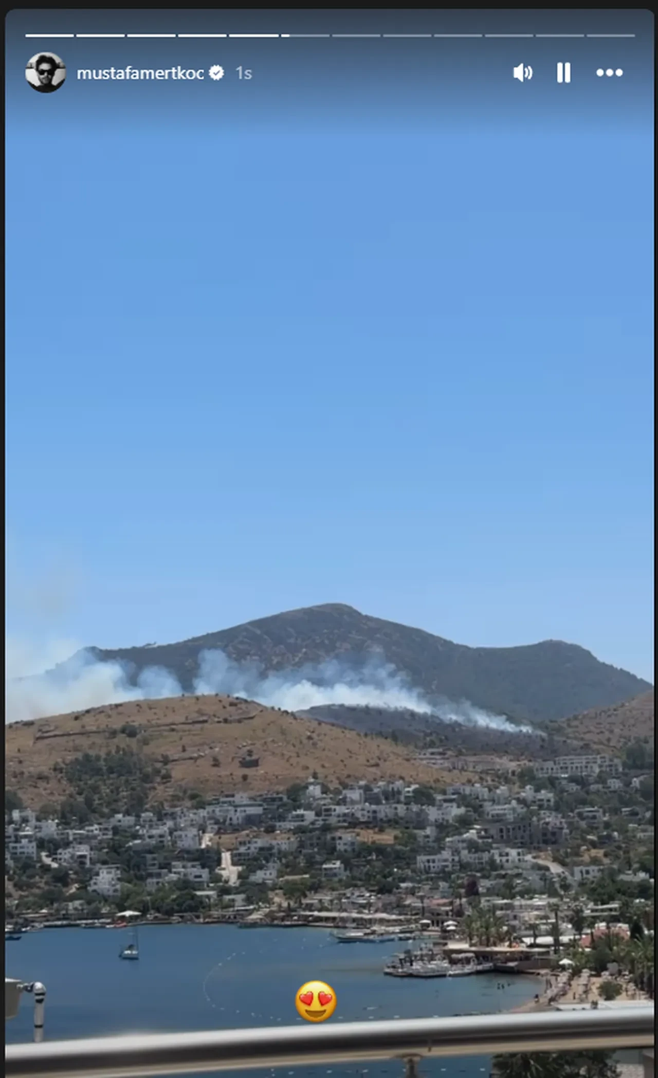 Bodrum'da çıkan yangını Mustafa Mert Koç görüntüledi! Panik anları kameralara yansıdı