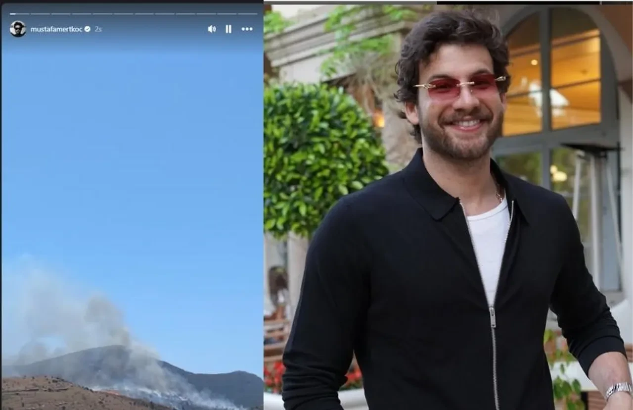 Bodrum'da çıkan yangını Mustafa Mert Koç görüntüledi! Panik anları kameralara yansıdı