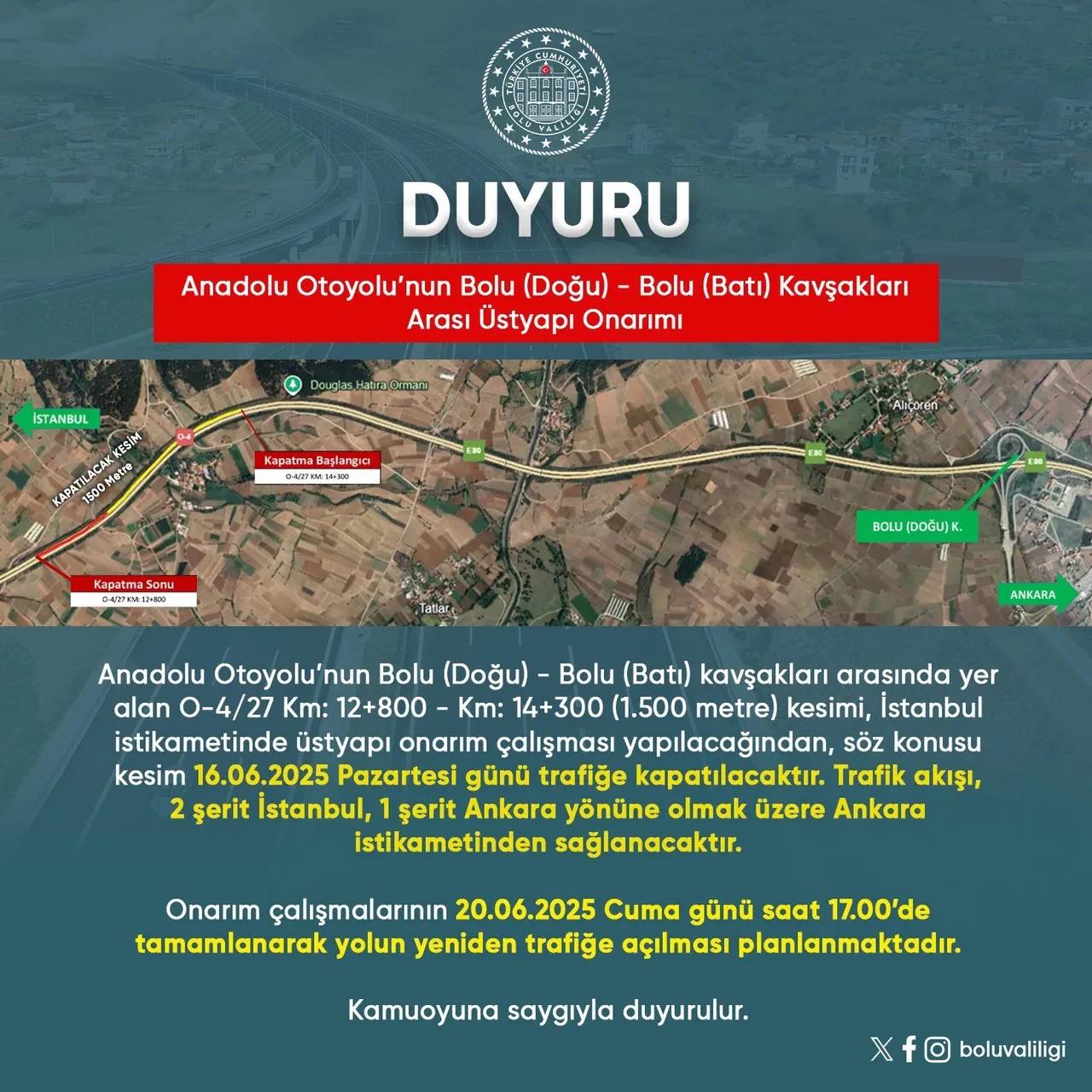 İstanbul yolunu kullananlar dikkat! Bugünden itibaren 5 gün kapalı