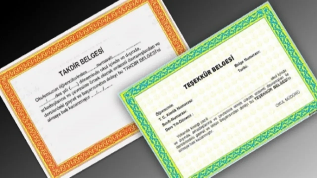 Teşekkür belgesi kaç puanla alınır belli oldu! Karneler cuma günü dağıtılacak