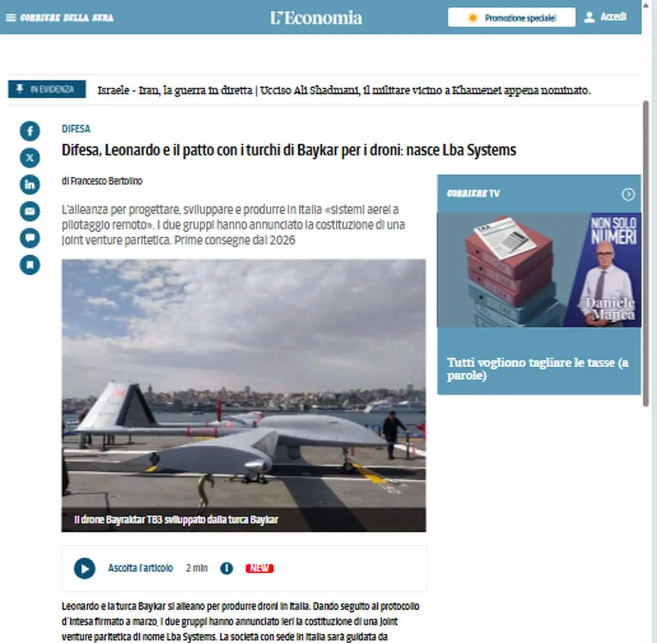 İtalyan basını manşetlere taşıdı! BAYKAR ile Leonardo iş birliği başlıyor