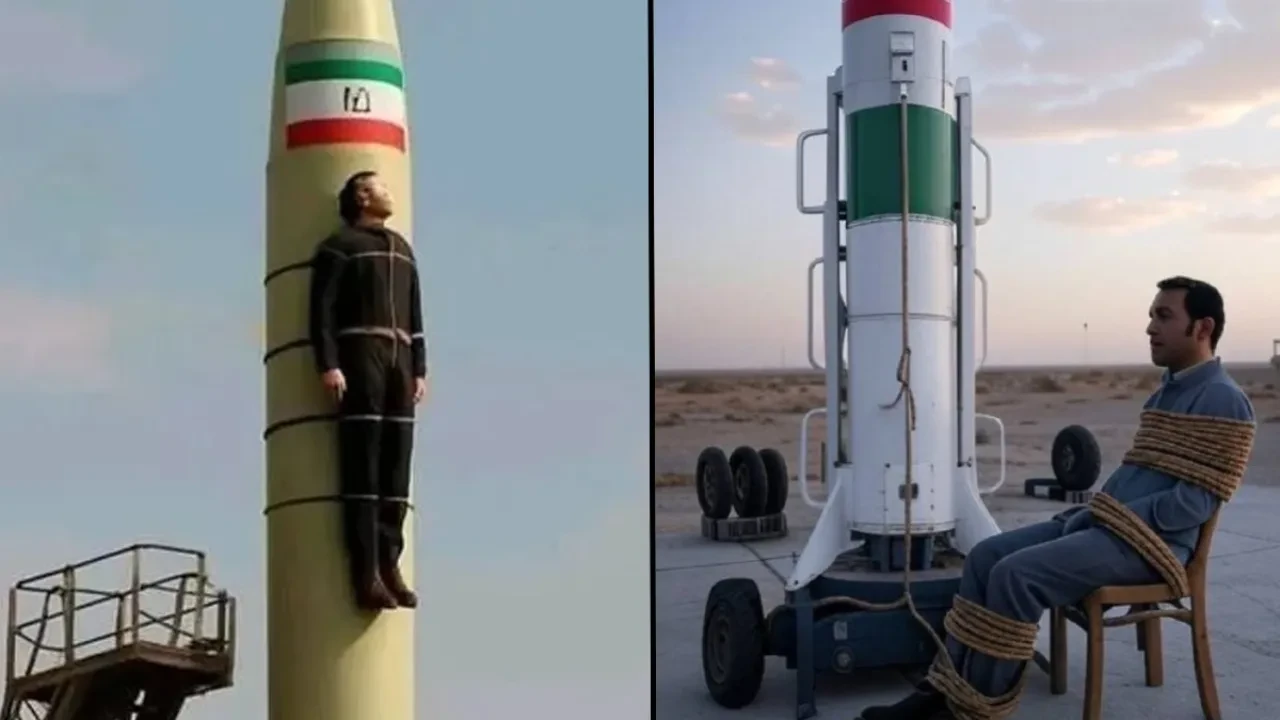 MOSSAD ajanlarını balistik füzeye bağlayıp fırlattılar! Fotoğraflar tartışmaya neden oldu