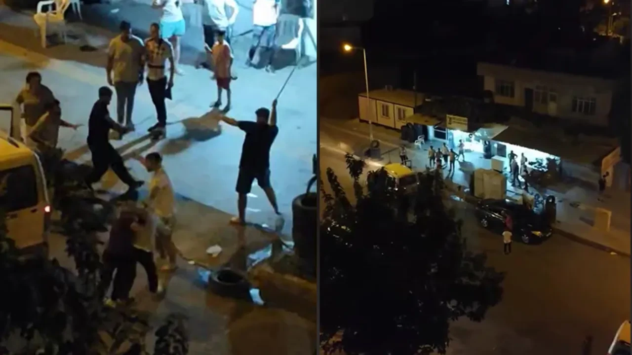 Ortalık savaş alanına döndü! İki grubun sopalı kavgası kamerada