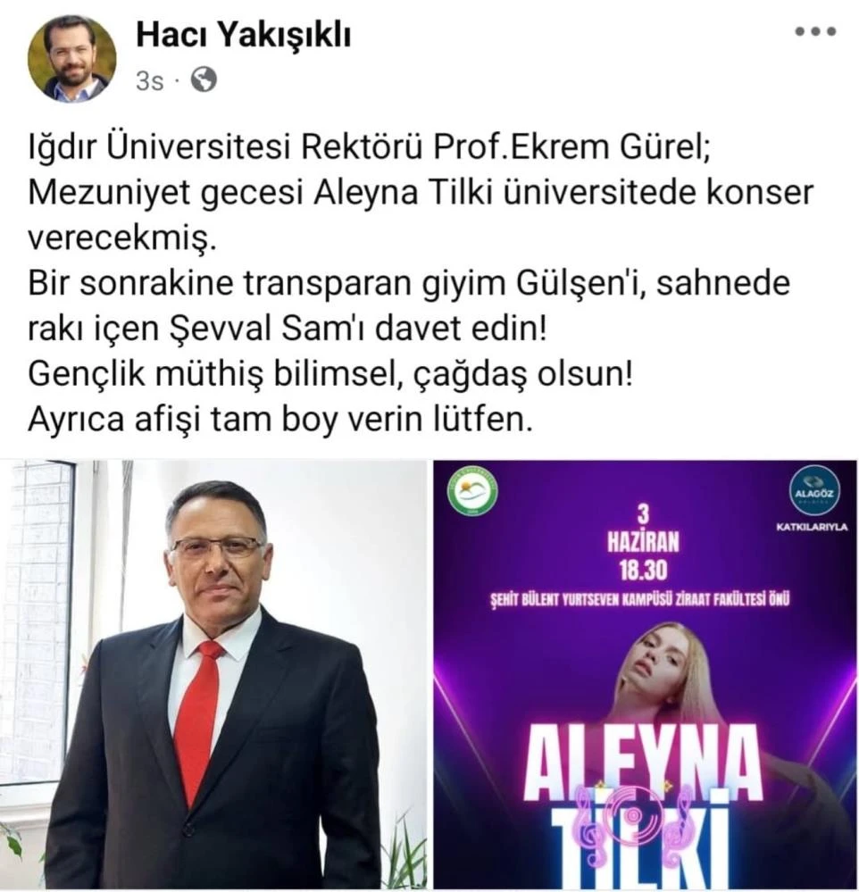 Iğdır Üniversitesi’nde mezuniyet krizi! Aleyna Tilki konseri iptal edildi