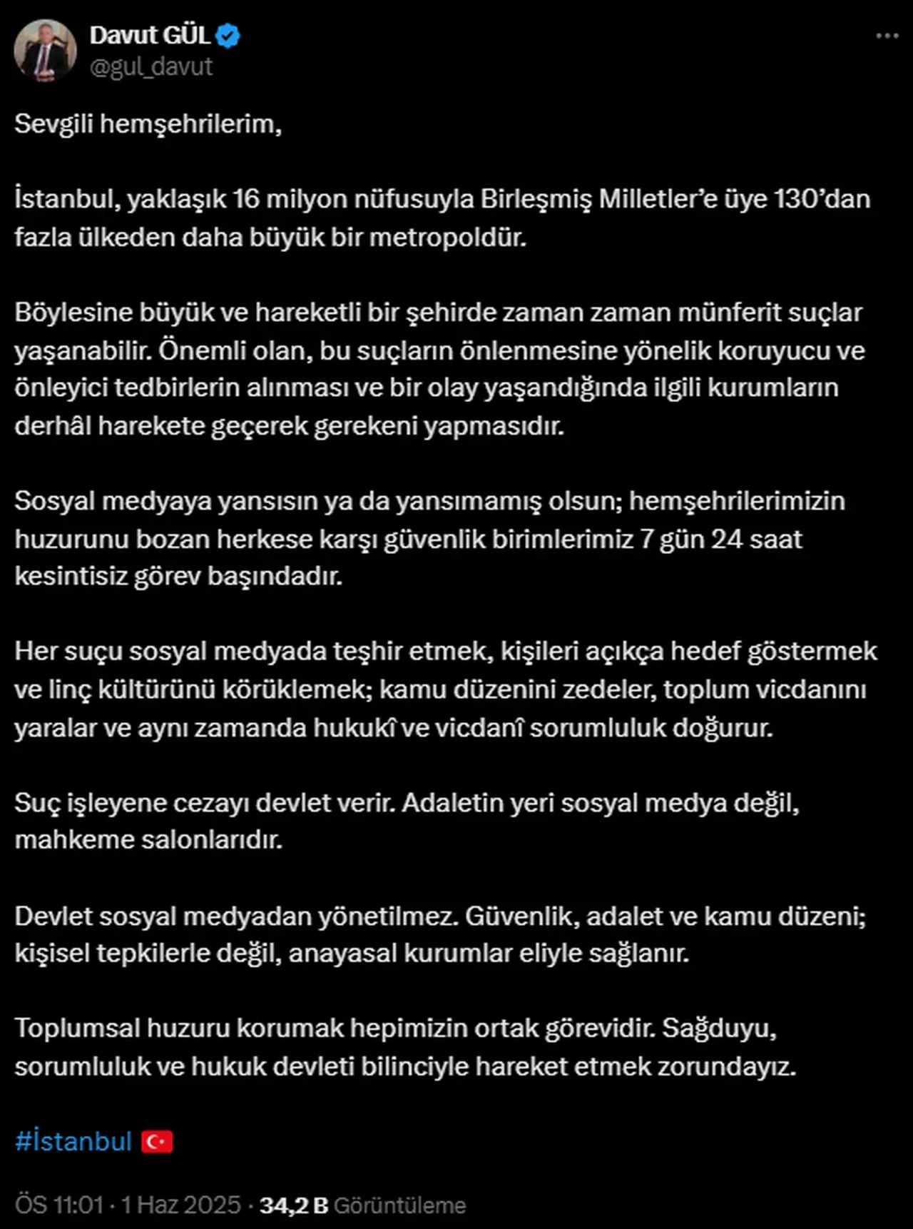 Marmaray’da tepki çeken saldırıyla ilgili İstanbul Valisi Davut Gül'den açıklama: Devlet sosyal medyadan yönetilmez