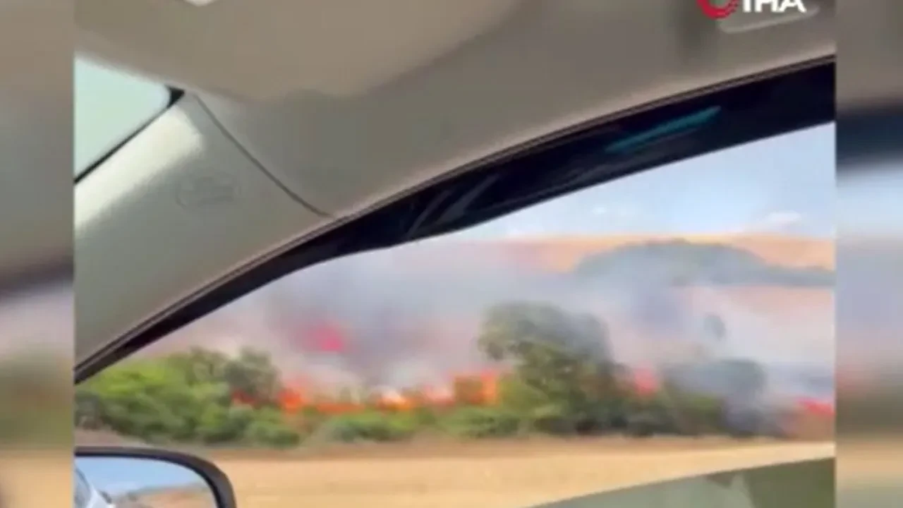 Çanakkale’de tarım arazisinde yangın